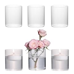 Glass ribbed cylinder for sale  Delivered anywhere in USA 