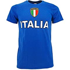 BrolloGroup T-Shirt Italia, Maglietta Bambino Uomo Maniche Corte Azzurri PS 18080 (4-6 Anni) usato  Spedito ovunque in Italia 
