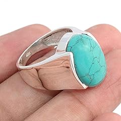 Turquoise Matrix 925 Sterling Silver Ring Handmade d'occasion  Livré partout en France