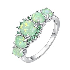 Green Fire Opal Ring Fashion Opal Diamond Ladies Size for sale  Delivered anywhere in UK