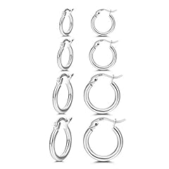 Silver hoop earrings for sale  Delivered anywhere in USA 