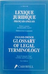 Lexique juridique glossary d'occasion  Livré partout en France