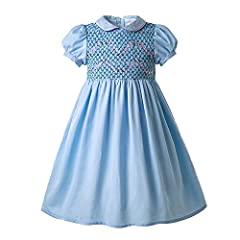Ju petitpop Girls Blue Bubble Smocking Clothes Toddler for sale  Delivered anywhere in UK