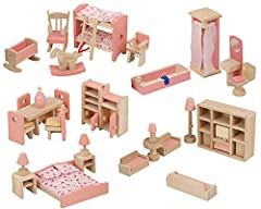 Used, URBN-TOYS Children Wooden Doll House Furniture Gift for sale  Delivered anywhere in UK