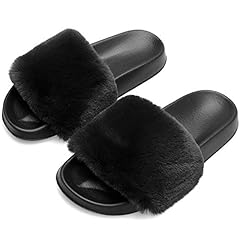 Womens furry slippers for sale  Delivered anywhere in USA 