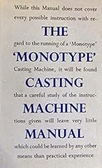 Monotype casting machine for sale  Delivered anywhere in UK