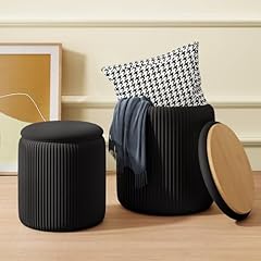 Black velvet ottoman for sale  Delivered anywhere in USA 