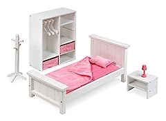 Badger Basket 13 Piece Bedroom Furniture Play Set for 18 Inch (fits American Girl Dolls), White/Pink for sale  Delivered anywhere in Canada
