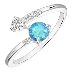 PAVOI 14K White Gold Plated Adjustable Created Blue for sale  Delivered anywhere in UK