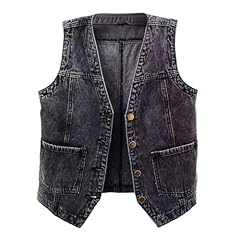 Womens denim waistcoat for sale  Delivered anywhere in UK