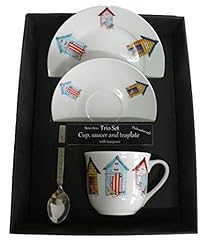 Used, crackinchina Beach Hut trio set. cup & saucer with for sale  Delivered anywhere in UK
