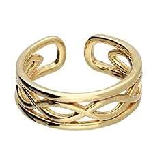 9ct Yellow Gold on Silver Infinity Adjustable Toe Ring for sale  Delivered anywhere in UK