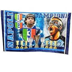 Trade Shop - Bandiera Forza Napoli 3 Scudetto Diego Maradona Osimhen Campione D'italia 90x140 - usato  Spedito ovunque in Italia 