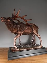 Down Hill Elk Bronze Finish Statue with Base, 14 inches for sale  Delivered anywhere in USA 