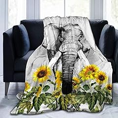 Elephant sunflower blanket for sale  Delivered anywhere in UK