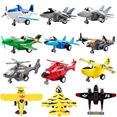 deAO Set of 12 Pull Back Airplanes Vehicle Playset, used for sale  Delivered anywhere in UK