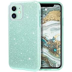 MILPROX Cover iPhone 11 Glitter Shiny Bling Slim Crystal Clear TPU Bling Glitter Paper Frosted PC Shell Protettiva Custodia per iPhone 11 6.1 Verde usato  Spedito ovunque in Italia 