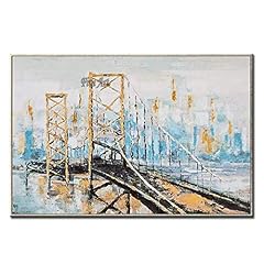 Hand Painted Oil Painting On Canvas,City Bridge Pattern for sale  Delivered anywhere in Canada
