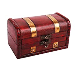 WaaHome Pirate Treasure Boxes Small Wood Treasure Chest for sale  Delivered anywhere in USA 
