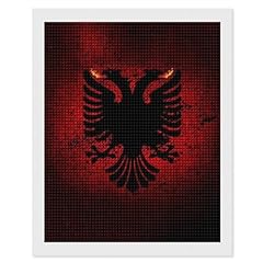 Albania bandiera diamante usato  Spedito ovunque in Italia 
