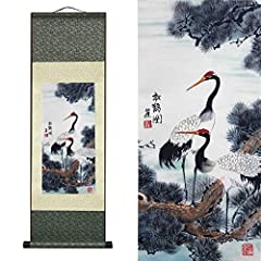 AtfArt Asian Wall Decor Beautiful Silk Scroll Painting for sale  Delivered anywhere in Canada