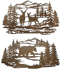 Set of 2 Woodland Metal Wall Art Sculptures with Bear, for sale  Delivered anywhere in Canada