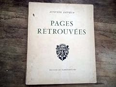 Pages retrouvees auguste d'occasion  Livré partout en France