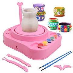 IAMGlobal Pottery Wheel, Pottery Studio, Craft Kit, Artist Studio, Ceramic Machine with Clay, Educational Toy for Kids Beginners (Pink) for sale  Delivered anywhere in Canada