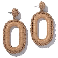 Beaded raffia earrings for sale  Delivered anywhere in USA 