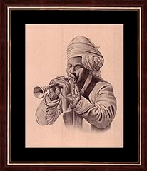 Used, Splendid Indian 19th Century Realistic 'Traditional Musician of India - Shehnai' Indian Miniature Painting on Handmade Paper with Natural Colours for sale  Delivered anywhere in Canada