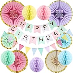 Pastel birthday decorations for sale  Delivered anywhere in UK