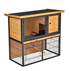 PawHut Wood-metal Rabbit Hutch Guinea Pig Hutch Elevated for sale  Delivered anywhere in UK