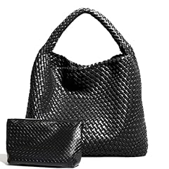 Woven leather tote for sale  Delivered anywhere in USA 