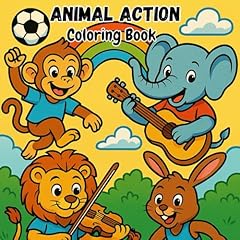 Animal action coloring for sale  Delivered anywhere in USA 