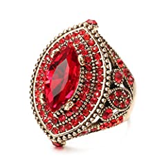 CKHAO Women Ring - Big Size Antique Gold Plated Turkish for sale  Delivered anywhere in USA 