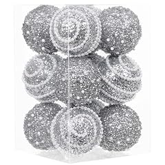 12pcs silver christmas for sale  Delivered anywhere in USA 