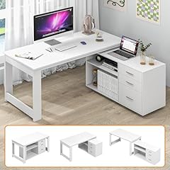 White shaped desk for sale  Delivered anywhere in USA 