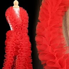 Red ruffle pleated for sale  Delivered anywhere in USA 