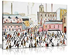 L.S Lowry Going to Work Painting Canvas Print Wall for sale  Delivered anywhere in UK
