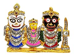 Used, Brass Gold Plated Mult Color Jagannath | Balram Subhadra for sale  Delivered anywhere in Canada