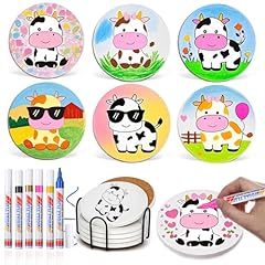 Paint cow coaster for sale  Delivered anywhere in USA 