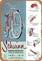 Schwinn Bikes Metal Sign Vintage Middleweight Catalog for sale  Delivered anywhere in USA 