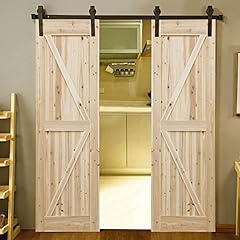 8.2FT Sliding Barn Door Hardware Kits Double Wood Doors Track Rail Basic Carbon Steel Rustic Style Sliding Door Hardware Kit Antique Indoor Decoration For Kitchen, Bedroom, Barns, Garages (8.2FT Double Door) for sale  Delivered anywhere in Canada