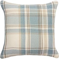 duck egg blue cushions tartan for sale  Delivered anywhere in UK