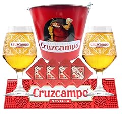 Cruzcampo pint glasses for sale  Delivered anywhere in UK