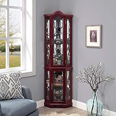 BELLEZE Lighted Corner Display Curved Top Curio Cabinet for sale  Delivered anywhere in USA 