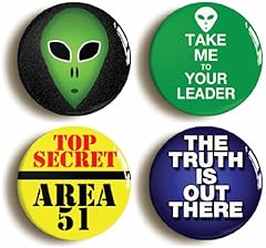 Alien invasion badges for sale  Delivered anywhere in UK