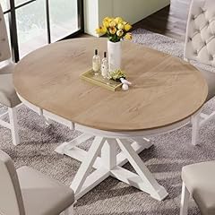 Round extendable dining for sale  Delivered anywhere in USA 