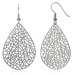 Silver teardrop earrings for sale  Delivered anywhere in USA 