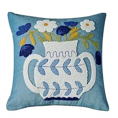 Blue floral vase for sale  Delivered anywhere in UK